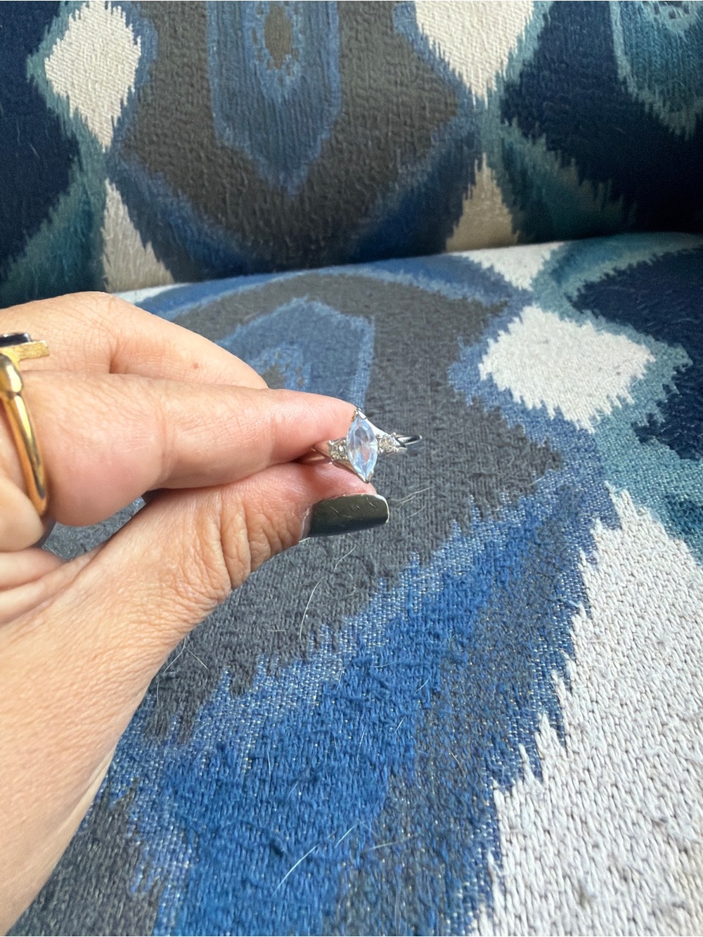Avon Silver Ring with Clear Marquise Stone